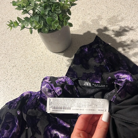Zara Sz S Velvet Trim Dress Blogger Favourite - Picture 10 of 17